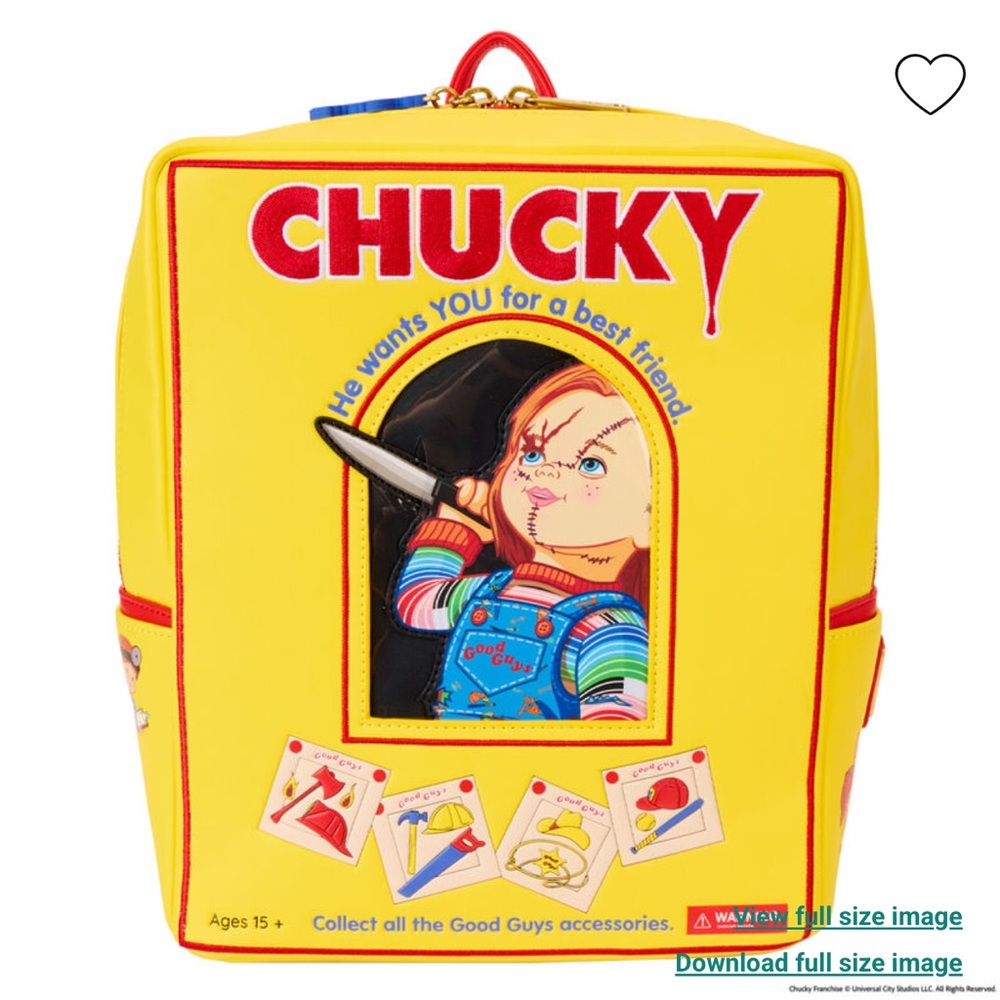 Loungefly Chucky Graphic Yellow Backpack